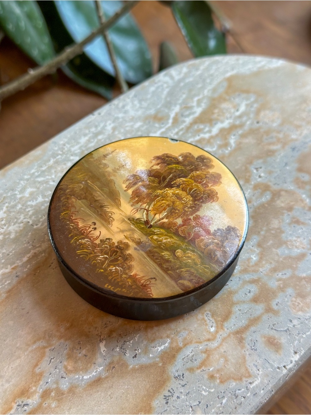 Vintage hand painted USSR jewelry box